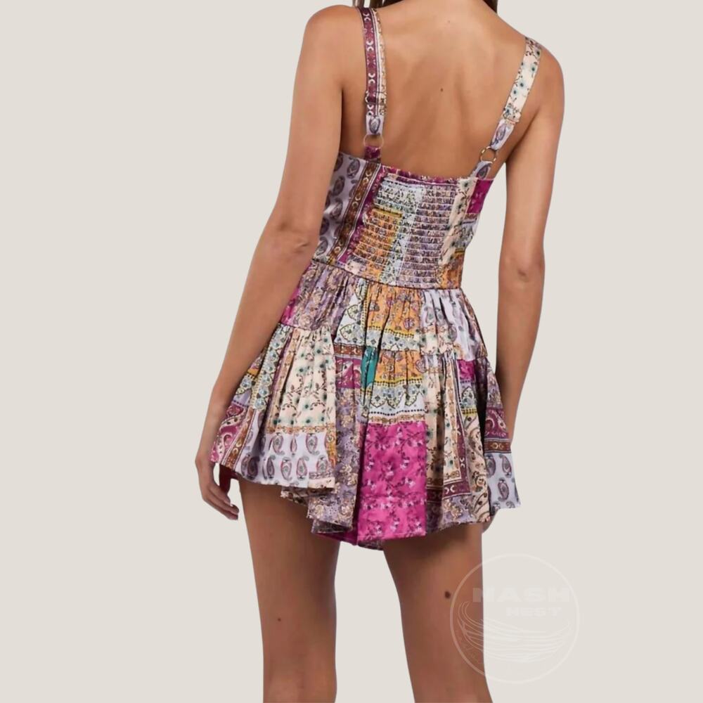 Rare Patchwork Corset Mini Romper | LoveShack-Ins… - image 7